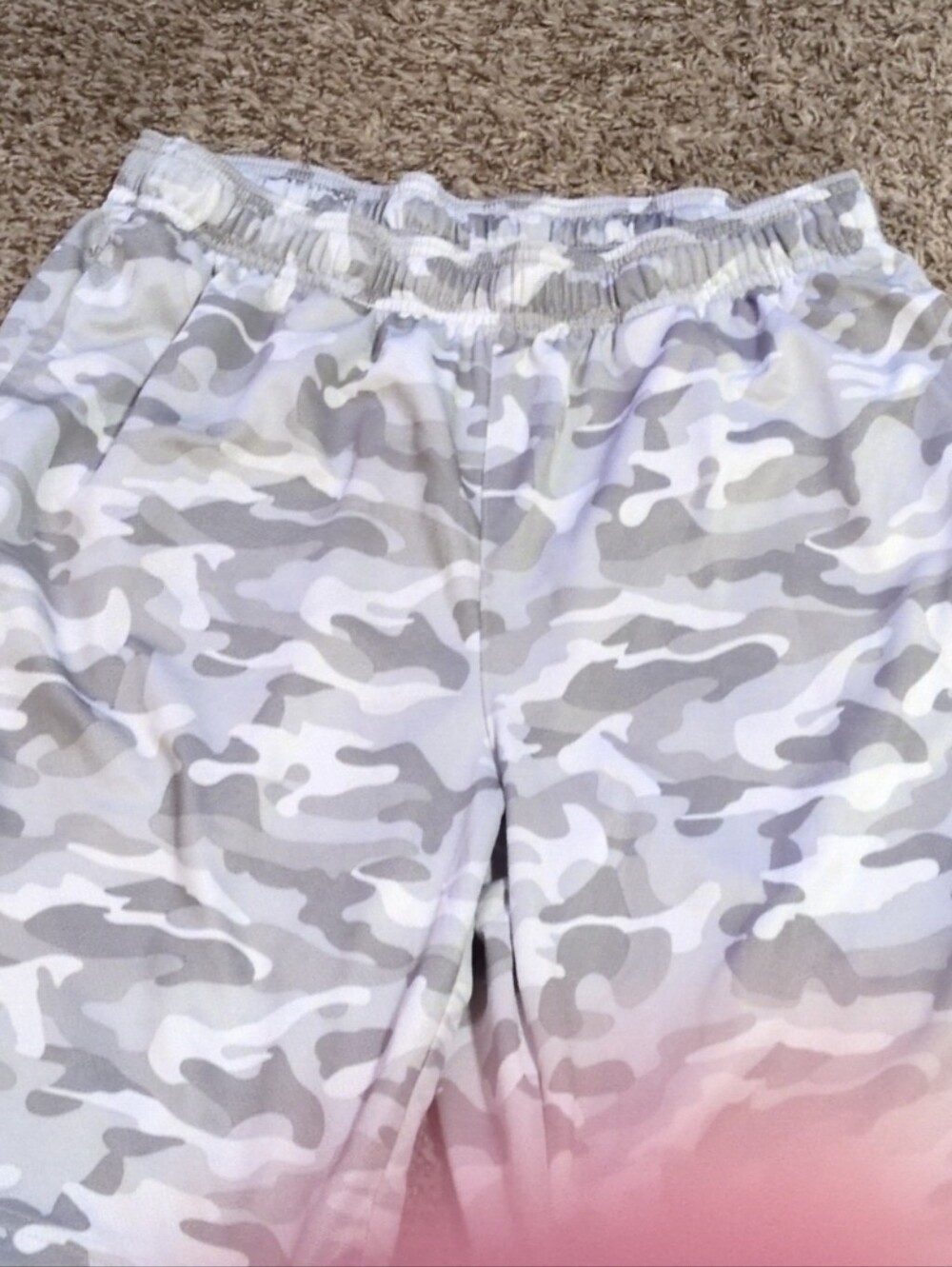 Ideology White and Gray Camo Athletic Shorts